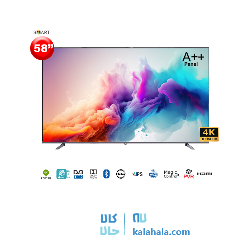 تلویزیون ال ای دی هوشمند جی وی سی مدل LT 58 N100 سایز 58 اینچ