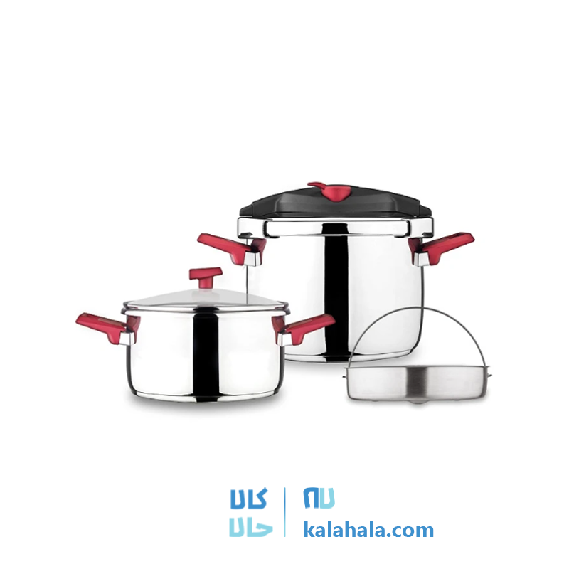 زودپز دو قلو کاندید مدل هلیوس مشکی  4و6 لیتری درب پیرکس