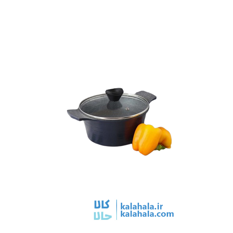 قابلمه دسینی ریخته گیری در شیشه مدل رجینا گرانیت آبی سایز 28